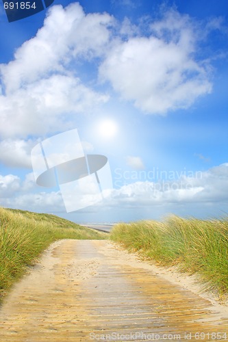 Image of Idyllic dunes with sunlight