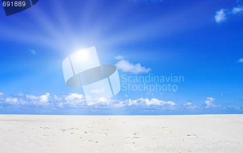 Image of Beautiful beach with sunlight