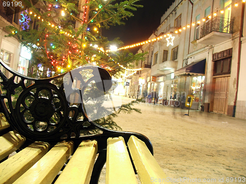 Image of Town in winter - night