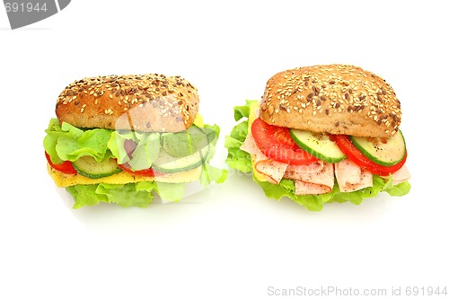 Image of Fresh sandwich with vegetables