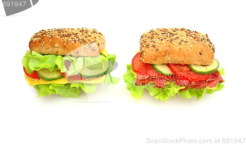 Image of Fresh sandwich with vegetables