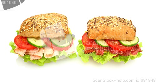 Image of Fresh sandwich with vegetables