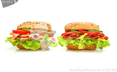 Image of Fresh sandwich with vegetables