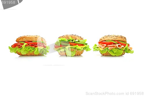 Image of Fresh sandwich with vegetables