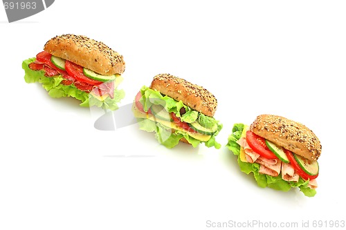 Image of Fresh sandwich with vegetables