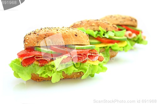 Image of Fresh sandwich with vegetables