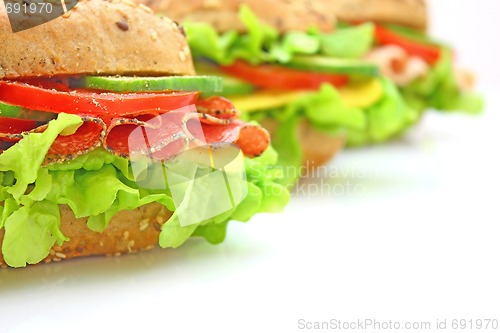 Image of Fresh sandwich with vegetables