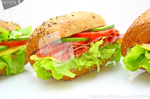 Image of Fresh sandwich with vegetables
