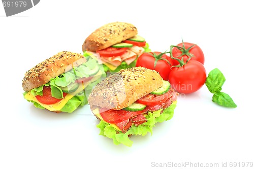 Image of Fresh sandwich with vegetables