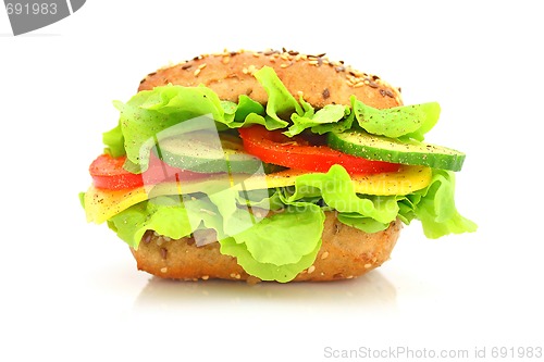 Image of Fresh sandwich with cheese and vegetables