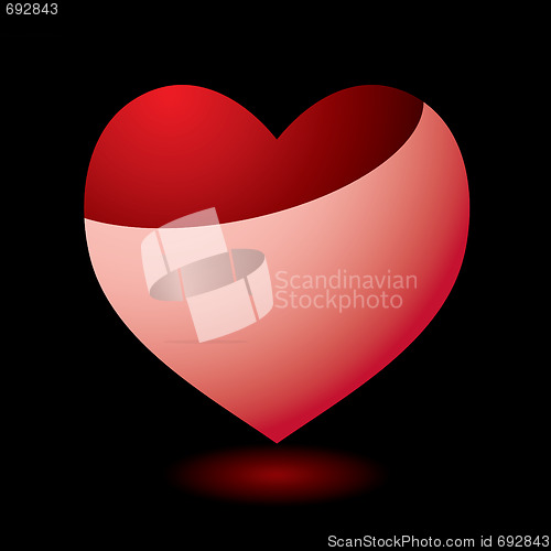 Image of pink heart reflect