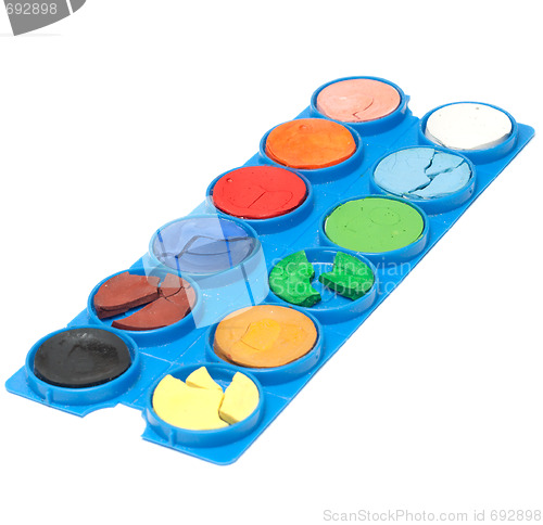 Image of Plastic palette with watercolor