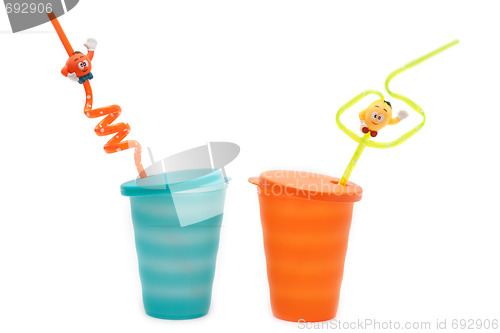 Image of Plastic orange and blue glasses