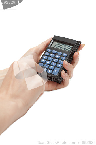 Image of Calculator in feminine hand