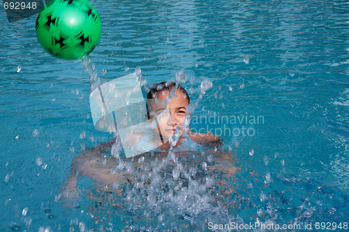 Image of Beautiful, young girl in pool