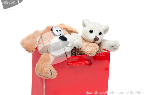 Image of Toy of the dog in red package