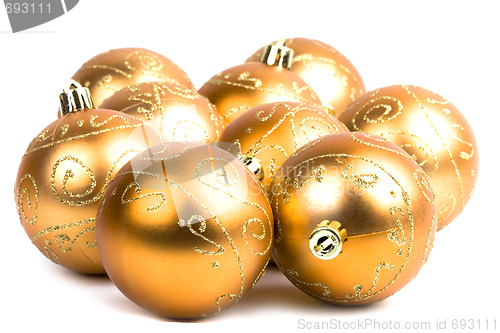 Image of golden glass christmas balls