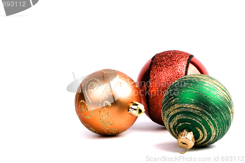 Image of three glass christmas balls