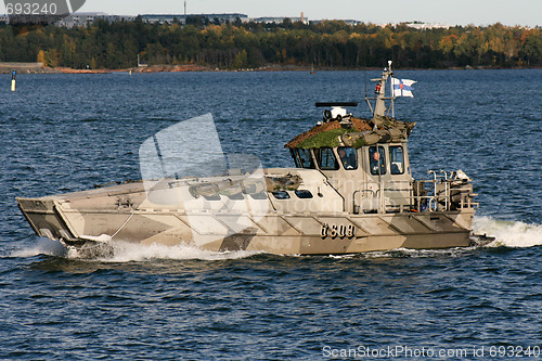 Image of Military boat on Baltic sea