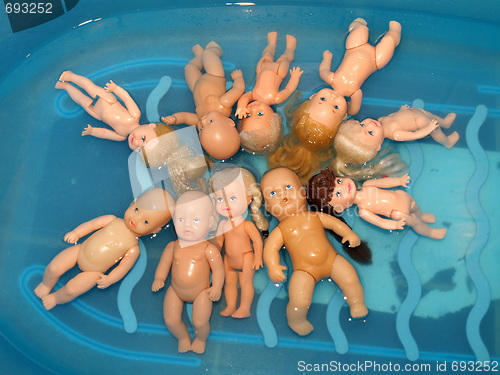 Image of bathing dolls