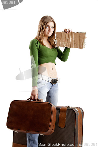 Image of Hitch hiking woman