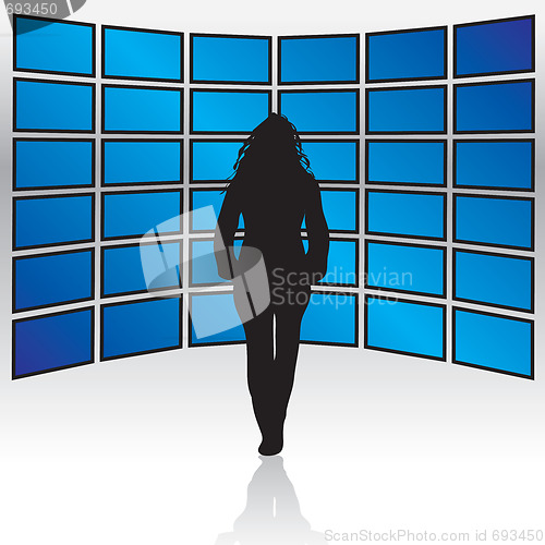 Image of Wall of Widescreen TVs