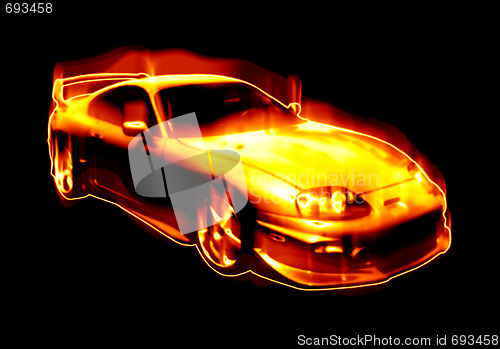 Image of Fiery Blazing Sports Car 