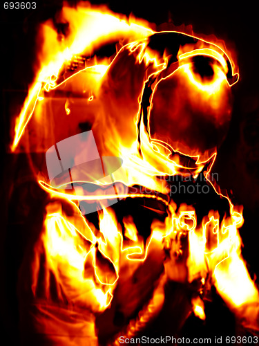 Image of Flaming Astronaut