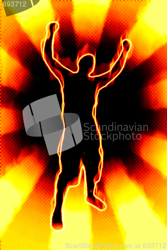 Image of Fiery Man Silhouette