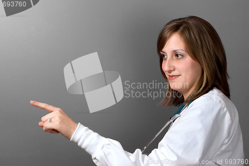 Image of Doctor Pointing Left