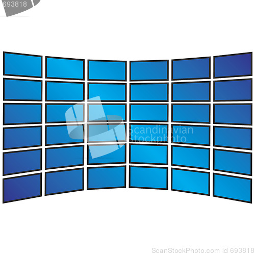 Image of Wall of Widescreen HDTVs