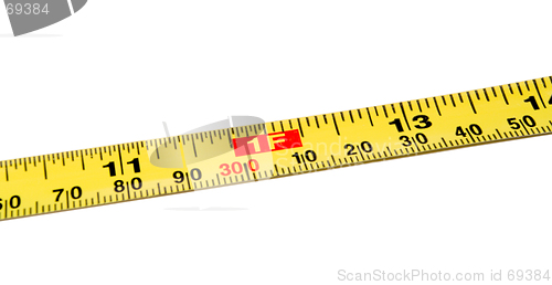 Image of Isolated Tape Measure: 1 Foot