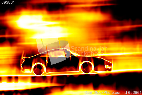 Image of Fiery Blazing Sports Car 