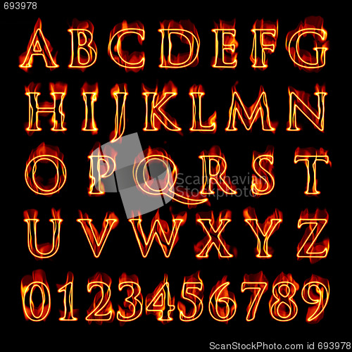 Image of Flaming Alphabet and Numbers