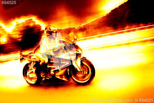 Image of Flaming Biker Girl