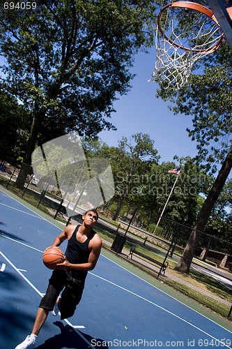 Image of Man Playing Basketball