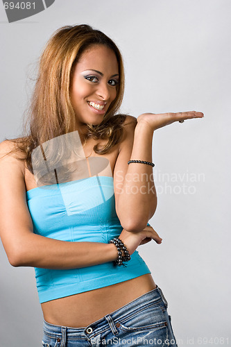 Image of Holding Her Hand Up