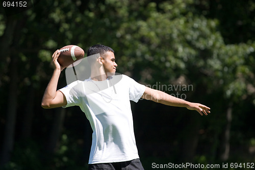 Image of Man Throwing a Football