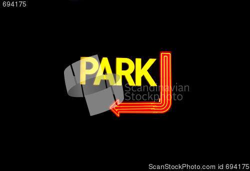Image of Neon Parking Sign