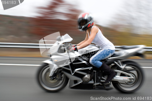 Image of Blonde Biker Girl