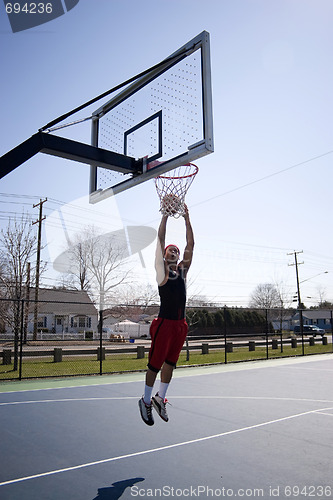 Image of Man Dunking a Basketball