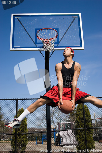 Image of Man Dunking a Basketball