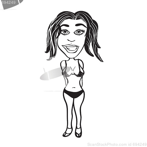 Image of Sexy Bikini Babe Cartoon