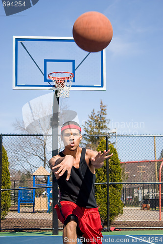 Image of Man Passing the Basketball