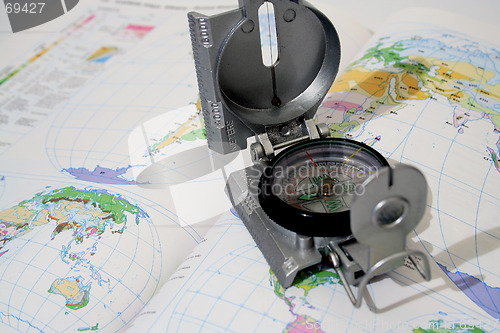 Image of Photo of Compass with map