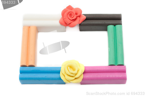 Image of Plasticine, flowerses and square