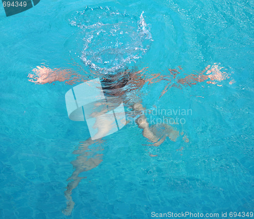 Image of Girl under water of the pool