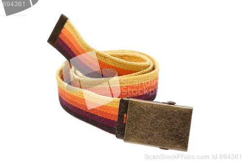 Image of Colour striped cloth brass buckle