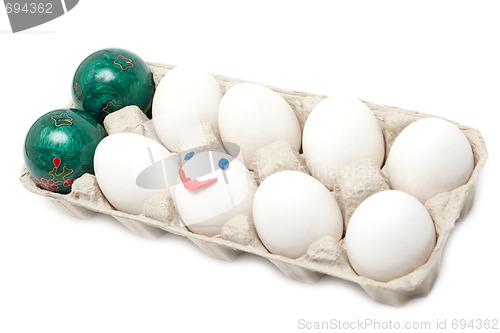 Image of Egg plasticine smile and green balls