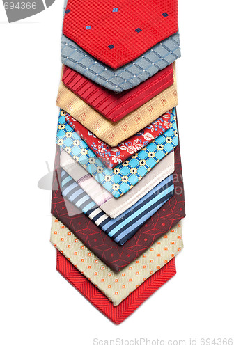 Image of Varicoloured ties lies